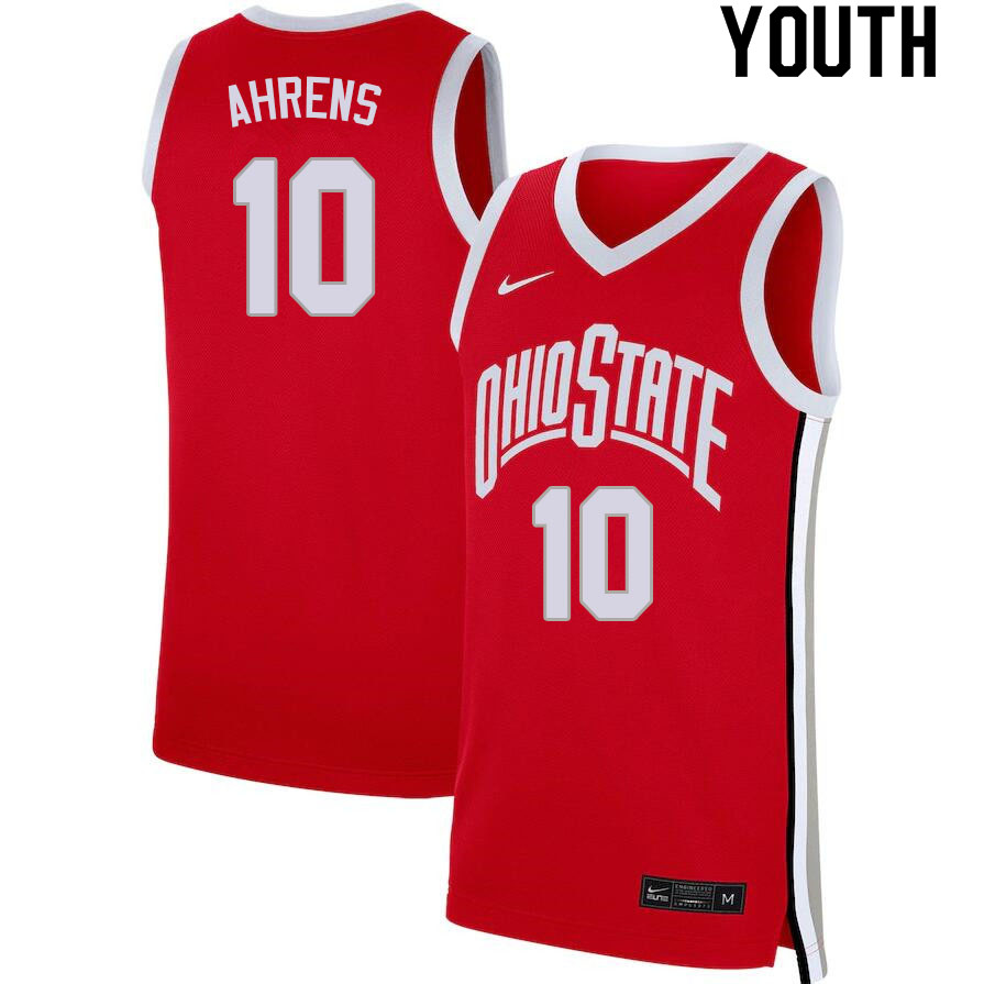 Youth #10 Justin Ahrens Ohio State Buckeyes College Basketball Jerseys Sale-Scarlet